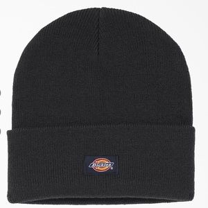 Cuffed knit beanie, black